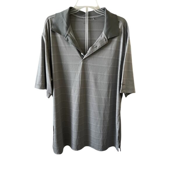 Walter Hagen Essentials Men’s Short Sleeve Striped Golf Polo Tee Shirt XL Gray - Picture 1 of 11